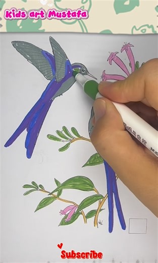 Colorful Hummingbirds and Flowers | Easy Coloring Art for Kids