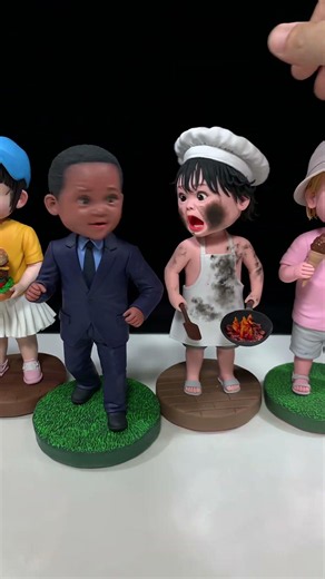 Happy Handmade Clay Bobbleheads Crafted with Love