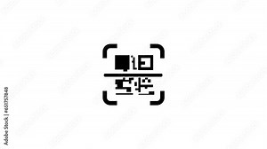 Scanning the QR code icon animation, QR code being scanning concept. k1_1356