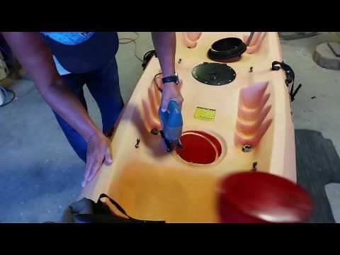 8" dry storage hatch installation. Ocean kayak Malibu 2.