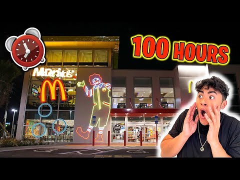100 HOUR OVERNIGHT CHALLENGE in WORLDS BIGGEST MCDONALDS *PART 2*