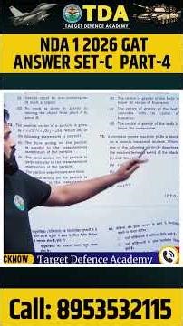 NDA 1 2026 GAT Answer Key Set C Part-4 | GAT Paper Solution & Analysis | Kitne Number Ban Rahe Hain?