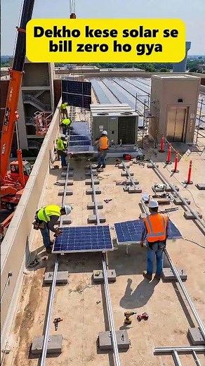 🏭 Industrial Building Solar Installation | Massive Rooftop Solar Project ☀️⚡#solarenergy#solarpanel