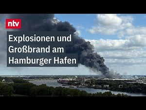 Explosionen und Großbrand am Hamburger Hafen - Trümmerteile landen auf Autobahn