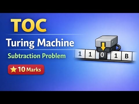 BCS503 Theory of computation || Turing machine Problem on subtraction