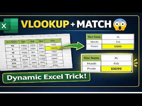 Excel Smart Lookup Trick 🔥 | VLOOKUP + MATCH দিয়ে Dynamic Result বের করুন (Bangla Tutorial).
