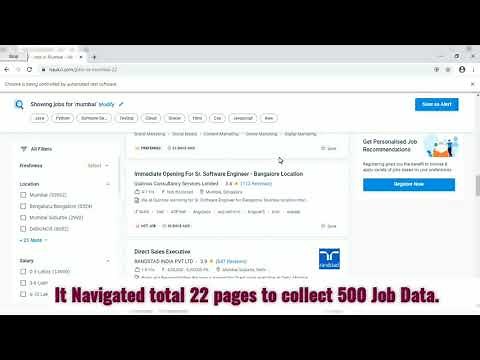 Naukri.com Web Scraping mini Project using Python + Selenium