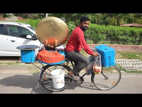 Man Selling Chole Kulche On His Cycle | Cycle Shop Wala Rajdeep | Indian Street Food