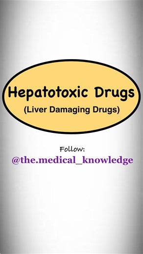 Medical Study on Instagram: "Hepatotoxic drugs are medicines that can damage the liver and lead to hepatitis, cholestasis, liver failure or altered LFT levels. This video explains the most important hepatotoxic drugs every medical student and healthcare professional must know. Learn high-yield examples like Paracetamol, Anti-TB drugs (INH, Rifampicin, Pyrazinamide), anti-epileptics (Valproate, Phenytoin), NSAIDs, statins, antifungals, and other medicines known to cause liver toxicity. Perfect fo