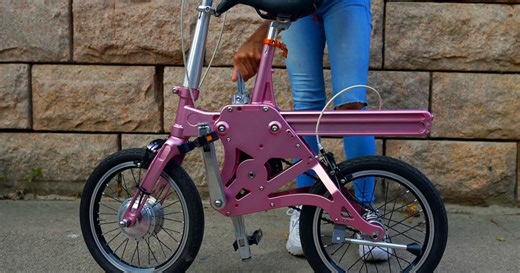 Totable Pop-cycle forgoes a folding frame for one that slides