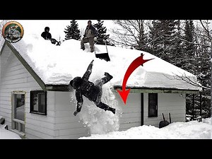 Idiot Snow Removal: Massive Roof Avalanche | Extreme Dangerous Plow Truck Fails #5