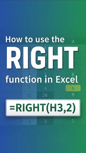 Excel RIGHT Function: The 10-Second Trick #shorts