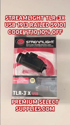 STREAMLIGHT TLR-3X USB 1913 RAILED COMPACT & SUBCOMPACT MOUNTED LIGHT 500 LUMENS PART #59101