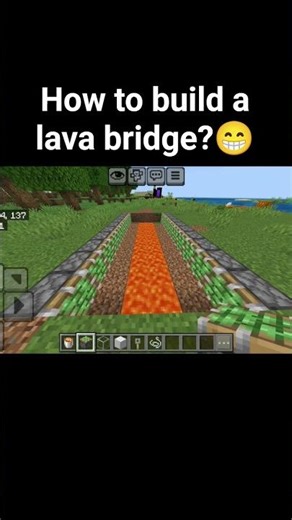 How to build a lava bridge?😁 #minecraft #minecraftgameplay