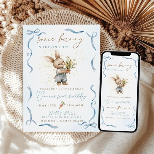 Editable Peter Rabbit Birthday Invitation, Bunny Invite Template, (digital Download) - Etsy