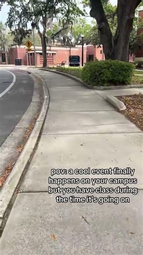 POV: a cool event finally happens on your college campus but you have class during it😔 #collegelife