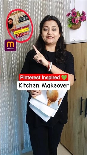 Kitchen Curtain Ideas😍Pinterest Inspired Kitchen🏡Meesho Haul #shorts #meesho #kitchen #viral #trend
