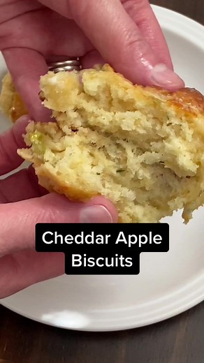 Apple-Cheddar Drop Biscuits Recipe in Cast Iron Skillet
