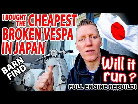 I bought the cheapest Vespa in Japan, broken, advertised as scrap. WILL IT RUN? Full engine rebuild!