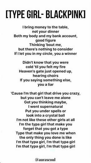 type girl - blackpink song(lyrics)