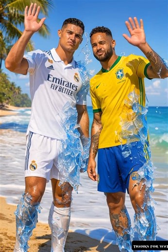 When Ronaldo and Neymar turned into ice,#cristianoronaldo #neymar #shorts