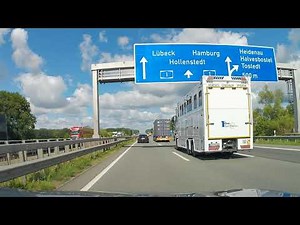 Driving from Bremen to Hamburg, Autobahn A1 Germany