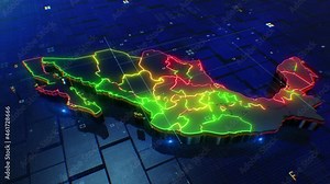 Mexico map digital 4k