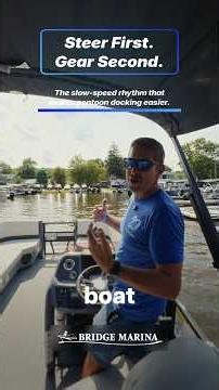 How To Dock a Pontoon the Easy Way: Steer First, Gear Second - Bridge Marina Boating Tip #shorts