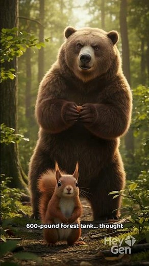 Squirrel CHASES a Bear for Stealing Its Acorn! #wildlife #wildlifeshorts #animalkingdom