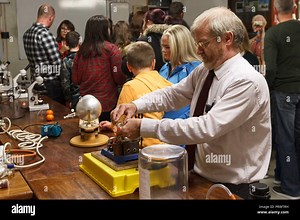 Cork, Ireland. 4th Oct, 2018.   St Aidans Open Night, Cork City. Pictured here is Biology Teacher, John Doyle demonstration how steam engines work. At 7pm this evening St Aidans Community College, Dublin Hill opened its door to give potential students and their families a glimpse into life in St Aidans. Parents and incoming students had a chance to see the various departments throughout the school which opened their doors to show what they had to offer the incoming students. Credit: Damian Colem