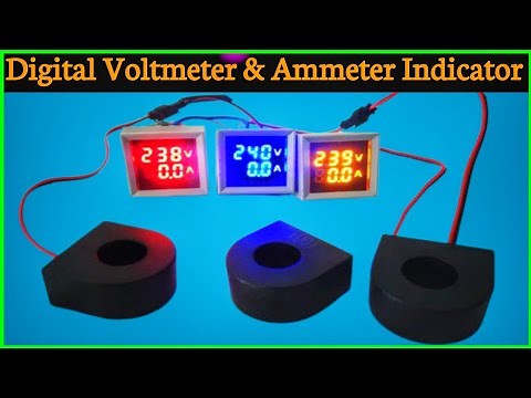Digital Voltmeter Ammeter Indicator | Voltage meter and Ammeter Connection Single Phase | Ammeter