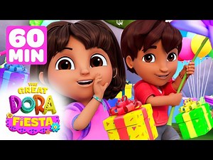 Dora Birthday Parties and Celebrations! w/ Diego #3 🥳 60 Minutes | Nick Jr. - Videos For Kids