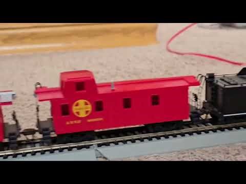 Model Steam Train Pulling The Caboose Train!