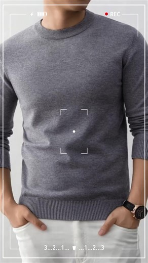 Maglione uomo girocollo manica lunga maglia, top casual tinta unita ad alta elasticità, moda inverno, più colori