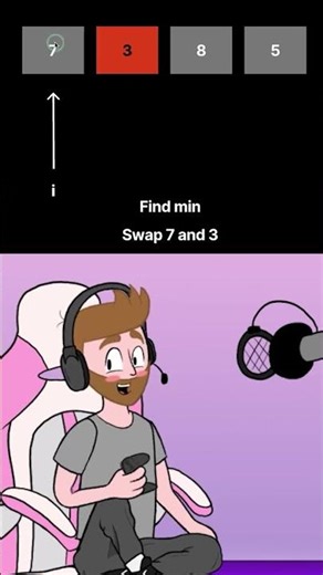 🔥Selection Sort in 30 Seconds #dsa #coding #selectionsort #sorting