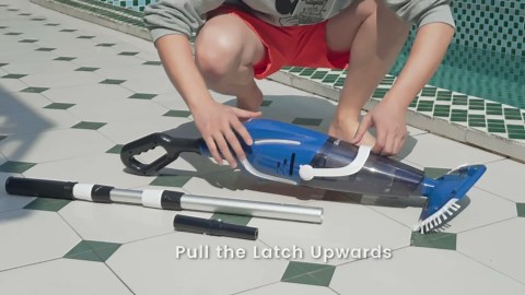 Enhulk Pool Vacuum for Above Ground Pool, 2026 Upgraded Pool Vacuum with A Telescopic Pole, 18.5 Gal/Min Powerful Suction, 80Mins Runtime, Effortlessly Cleans Debris Underwater (Blue)