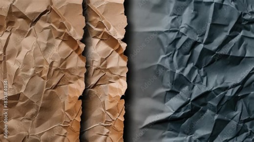 Video A close-up shot of crumpled paper with creases and folds, often used as a symbol for messy or disorganized work