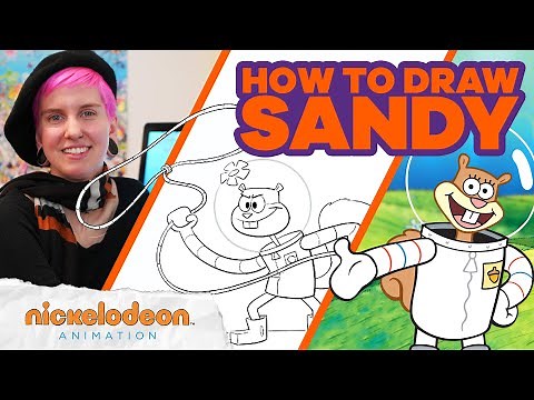 How to Draw Sandy Cheeks from SpongeBob SquarePants ✍️ 🎨 Draw Along w/April "Pinkie" Davis