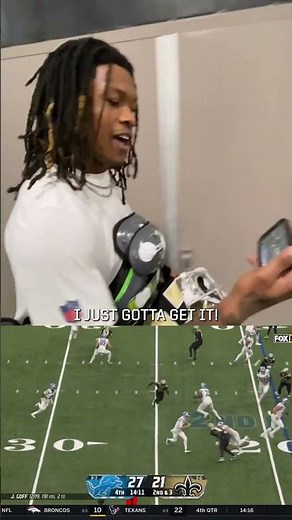 Jameson Williams REACTS to his rushing TD! #WAMO | Detroit Lions #shorts