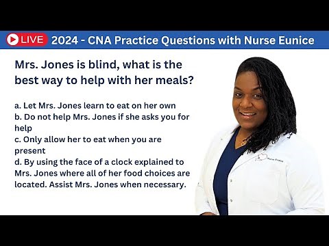 LIVE CNA Practice Test with Nurse Eunice - Part 1