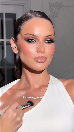 silver eye makeup tutorial🔥 smokey silver eye makeup✨full face glam #shortsfeed #softglamlook