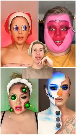 Who did the best?? #greenscreen #reaction #makeupartist #makeuptutorial #shorts #foryou #christmas