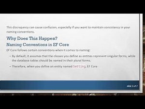 Understanding EF Core's Naming Conventions: Why is My Table Named Settings When I Defined Setting?