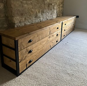 Industrial Solid Wood Chest of Drawers, Rustic Reclaimed Wood Dresser With Steel Frame, Handmade Bedroom Furniture - Etsy
