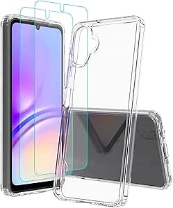Sucnakp for Samsung Galaxy A06 4g Phone Case with 2 Screen Protector Premium Clear Back Panel + TPU Bumper Cover（YKL Clear）