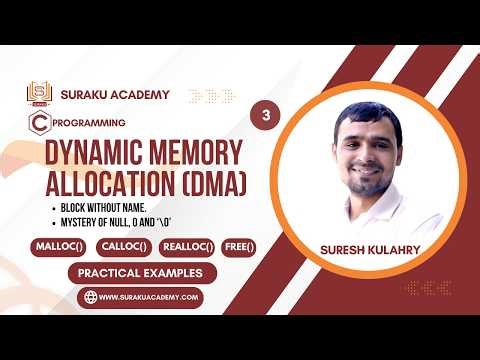 Dynamic Memory Allocation in C (Hindi) | Part 3 | malloc(),calloc() free() Function | Suraku Academy