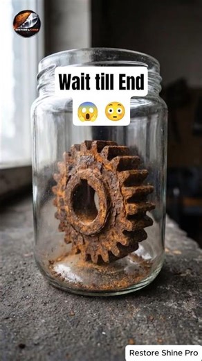 Heavily rusted wheel gear rust removal #asmr #satisfying #shorts #rust #restoration #experiment