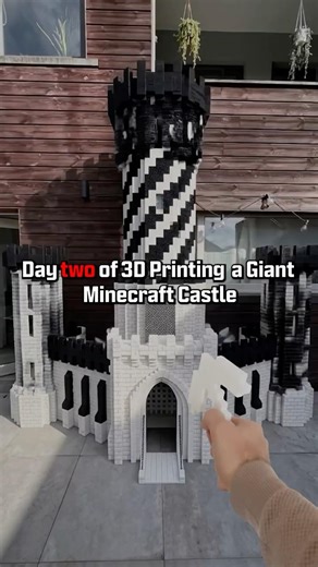 Day 2 of 3D Printing a GIANT Minecraft Castle - 1 Subscriber = 1 Block