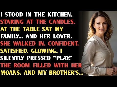 I STOOD IN THE KITCHEN,STARING AT THE CANDLES.AT THE TABLE SAT MYFAMILY... AND HER LOVER.SHE WALKED.