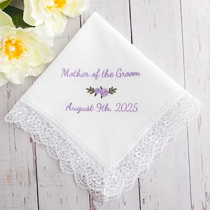Wedding Handkerchief for Bride, Personalized Embroidered Bridal Handkerchief, Lace Handkerchief, Lace Hankie - Etsy